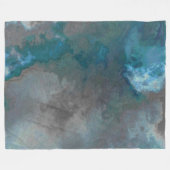 Blaue und graue Marmortextur Fleecedecke (Vorderseite (Horizontal))