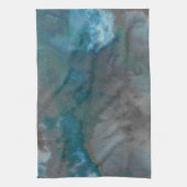 Blaue und graue Marmortextur Geschirrtuch (Vertikal)