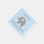 Blaue und graue niedliche Elefantenjunge Babydusch Serviette (Ecke)