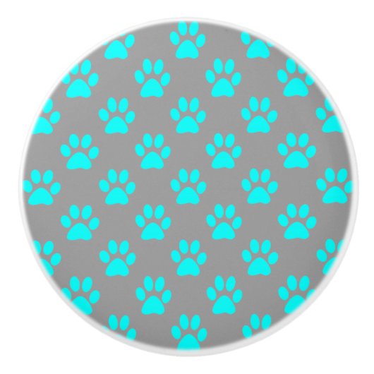 Blaue und graue Pastellmuster Keramikknauf (Vorderseite)