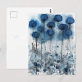 Blaue und graue Pflaumen, Blumengarten Postkarte (Vorne/Hinten)