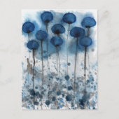 Blaue und graue Pflaumen, Blumengarten Postkarte (Vorderseite)