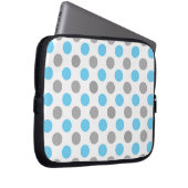 Blaue und graue Polka-Punktmuster Laptopschutzhülle (Vorne Rechts)