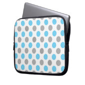 Blaue und graue Polka-Punktmuster Laptopschutzhülle (Vorderseite Links)