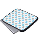 Blaue und graue Polka-Punktmuster Laptopschutzhülle (Vorne Knopf)