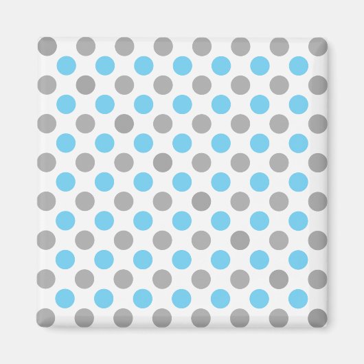 Blaue und graue Polka-Punktmuster Magnet (Vorne)