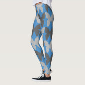 Blaue und graue Schmetterlingsmuster Leggings (Links)