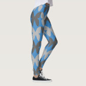 Blaue und graue Schmetterlingsmuster Leggings (Rechts)