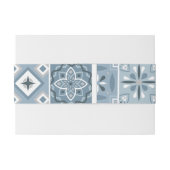 Blaue und graue spanische Fliesen Einladungsbanderole (Rückseitenbeispiel)