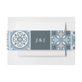 Blaue und graue spanische Fliesen Einladungsbanderole (Vorderseite Beispiel)