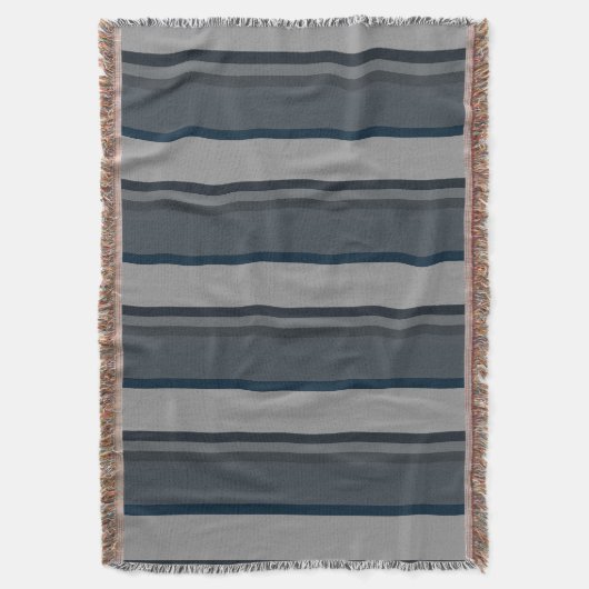 Blaue und graue Streifen Decke (Vorderseite Vertikal)