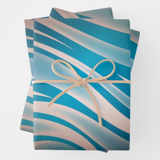 Blaue und graue Streifen Geschenkpapier Set (Beispiel)