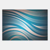 Blaue und graue Streifen Geschenkpapier Set (Vorderseite)