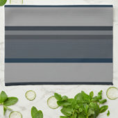 Blaue und graue Streifen Geschirrtuch (Gefaltet)