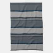 Blaue und graue Streifen Geschirrtuch (Vertikal)