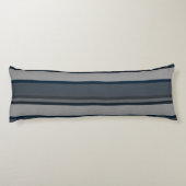 Blaue und graue Streifen Seitenschläferkissen (Rückseite)