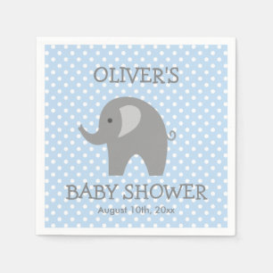 Blaue und graue süße Elefanten-Jungen-Baby-Party-S Serviette