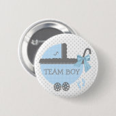 Blaue und graue Team-Jungen-Kinderwagen-Dusche Button (Vorne & Hinten)
