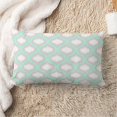 Blaue und graue Tile Waves Lumbar Kissen (Decke)