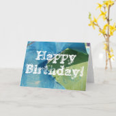 Blaue und grüne Abstrakte Gemälde, viel Glück zum  Karte (Gelbe Blume)