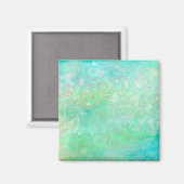 Blaue und grüne Abstrakte Kunst Magnet (Vorderseite/Rückseite)