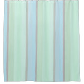 Blaue und grüne Abstrakte Streifen Duschvorhang (Vorderseite)