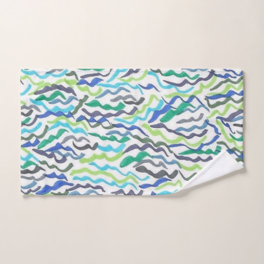 Blaue und grüne Algen Badhandtuch Set (Handtuch)