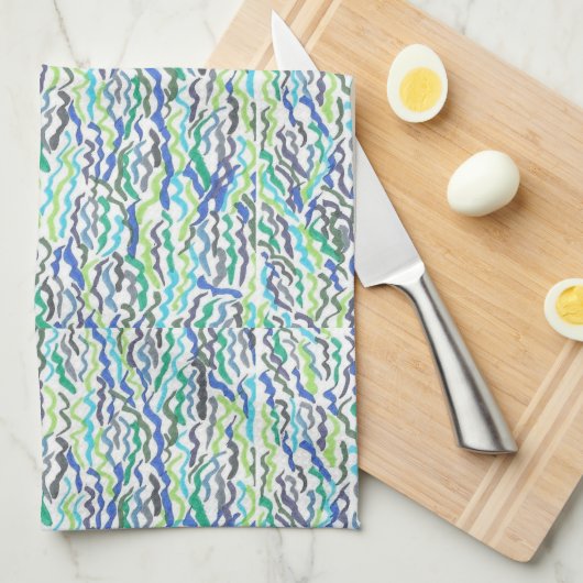 Blaue und grüne Algen Geschirrtuch (Viertel Falte)