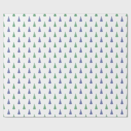 Blaue und grüne Aquarellmuster Geschenkpapier (Flach)