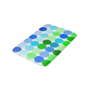 Blaue und grüne Blasen Badematte