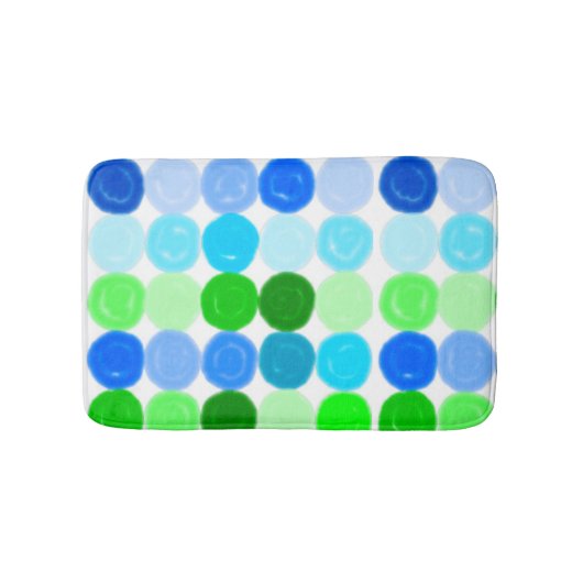 Blaue und grüne Blasen Badematte (Vorderseite)