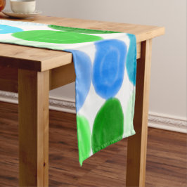 Blaue und grüne Blasen Kurzer Tischläufer