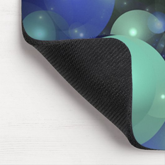 Blaue und grüne Blasen Mousepad (Ecke)