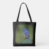 Blaue und grüne Bluebird-Tasche für Vogelliebhaber Tasche (Rückseite)
