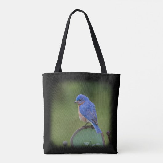 Blaue und grüne Bluebird-Tasche für Vogelliebhaber Tasche (Rückseite)