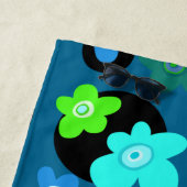 Blaue und grüne Blume Strandtuch (Beispiel)