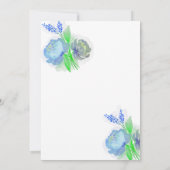 Blaue und grüne Blumen Elegante Personalisiert Hüb Save The Date (Rückseite)