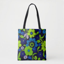 Blaue und grüne Blumen-Tasche Tasche
