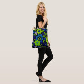 Blaue und grüne Blumen-Tasche Tasche (Am Model)