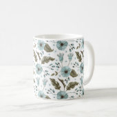 Blaue und grüne Blumenmuster Kaffeetasse (VorderseiteRechts)