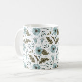 Blaue und grüne Blumenmuster Kaffeetasse (Vorderseite Links)