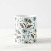 Blaue und grüne Blumenmuster Kaffeetasse (Mittel)