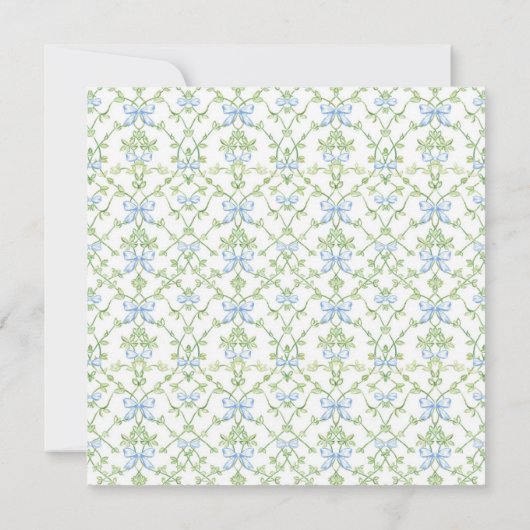 Blaue und grüne Bogen- und Weingitter Mitteilungskarte (Rückseite)