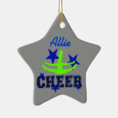Blaue und grüne Cheerleadersternverzierung Keramik Ornament (Rechts)