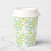 Blaue und grüne Dinosaurier zum Geburtstag Pappbecher (Rechts)