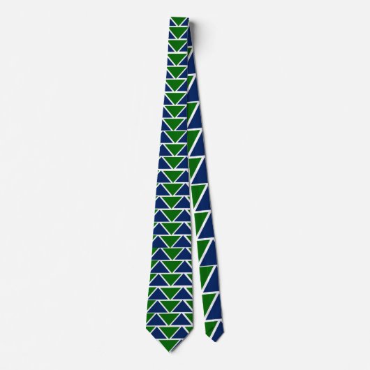 Blaue und grüne Dreiecke Krawatte (Vorderseite)