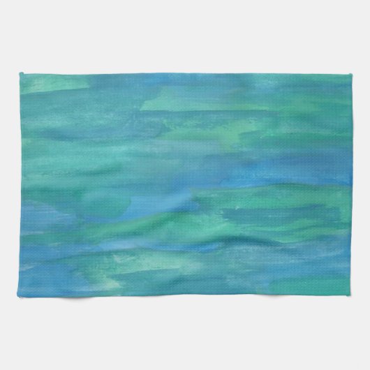 Blaue und grüne Erdtöne  Geschirrtuch (Horizontal)