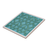 Blaue und grüne Fleur-de-lis Fliese (Seite)