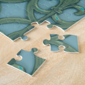Blaue und grüne Fleur-de-lis Puzzle (Seite)