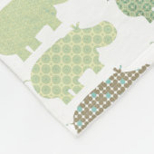 Blaue und grüne Flusspferd-Decke Fleecedecke (Ecke)